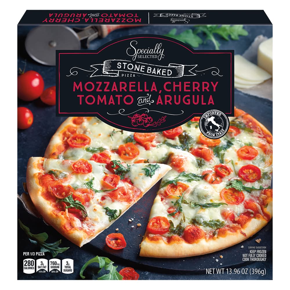 Specially Selected Stone Baked Pizza, Mozzarella Cherry Tomato and Arugula (13.96 oz)