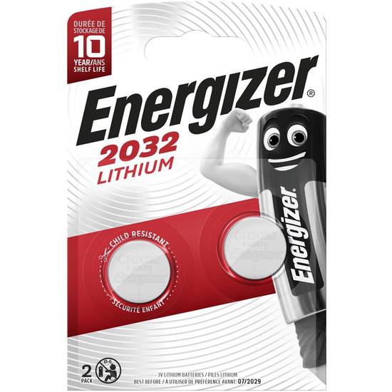 Pile bouton lithium 2032, pack de2 ENERGIZER - le pack de 2