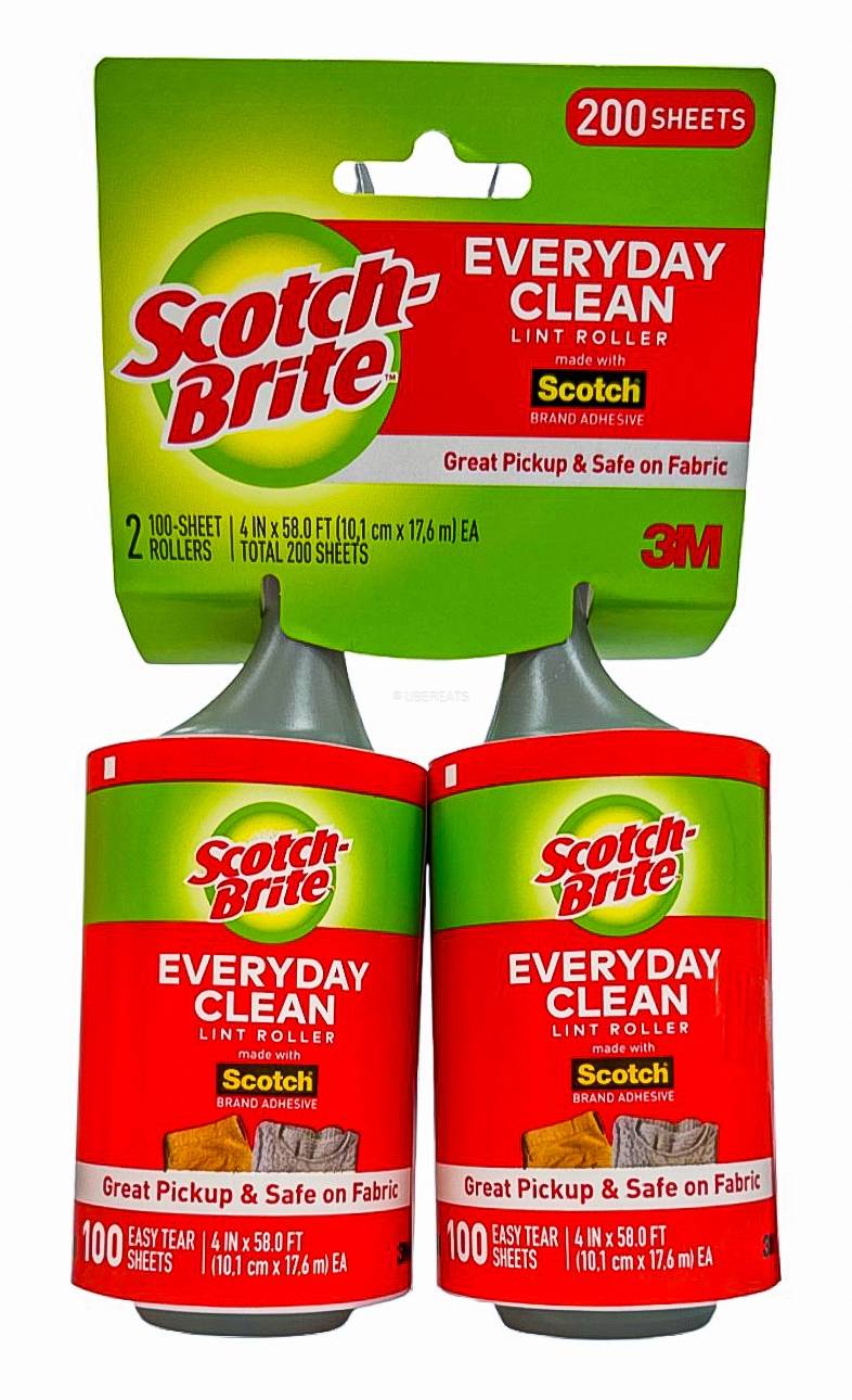 Scotch-Brite Every Day Clean Lint Roller, 4 inx58 ft (2 x 100 ct)