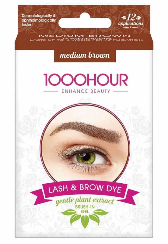 1000 Hour Lash & Brow Plant-Based Tint Kit Medium Brown