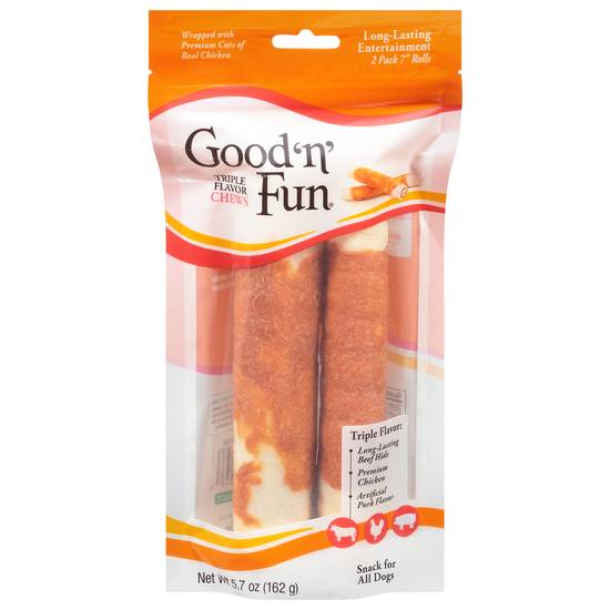 Good 'N' Fun Triple Flavor Chews Snack For All Dogs (2 ct)