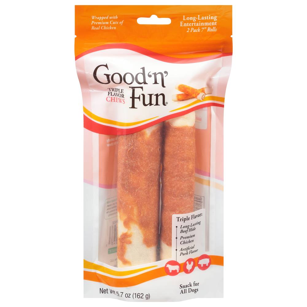 Good 'n' Fun Triple Flavor Chews Snack For All Dogs (5.7 oz)