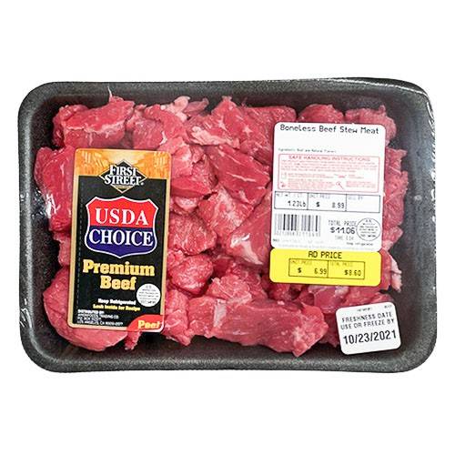 First Street Usda Choice Boneless Beef Stew Meat
