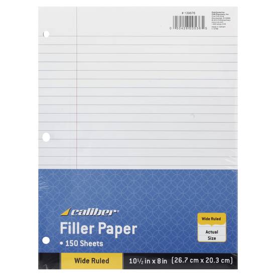 Caliber Wide Ruled Filler Paper (26.7*20.3)