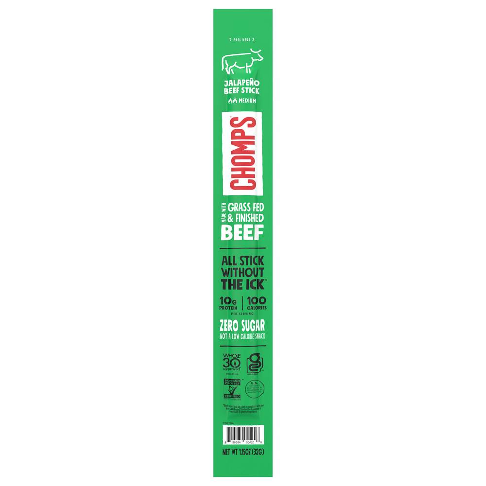 Chomps Jerky Snack Sticks, Jalapeno Beef (1.15 oz)