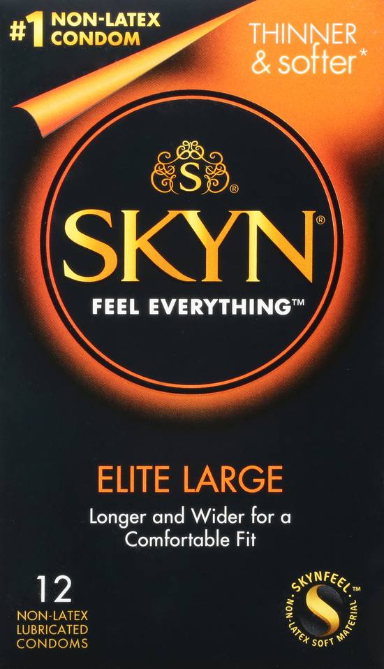 LifeStyles Skyn Condoms Non-Latex Polyisoprene Lubricated Elite Large (12 ct)