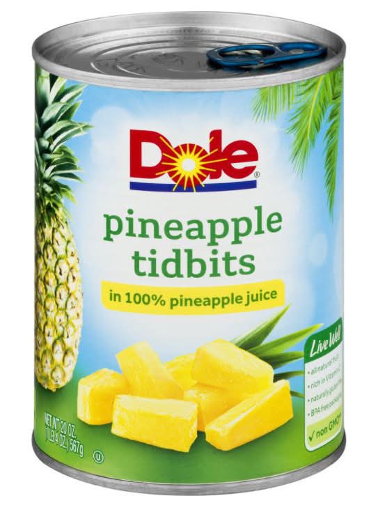 Dole Pineapple Tidbits in Pineapple Juice (20 oz)