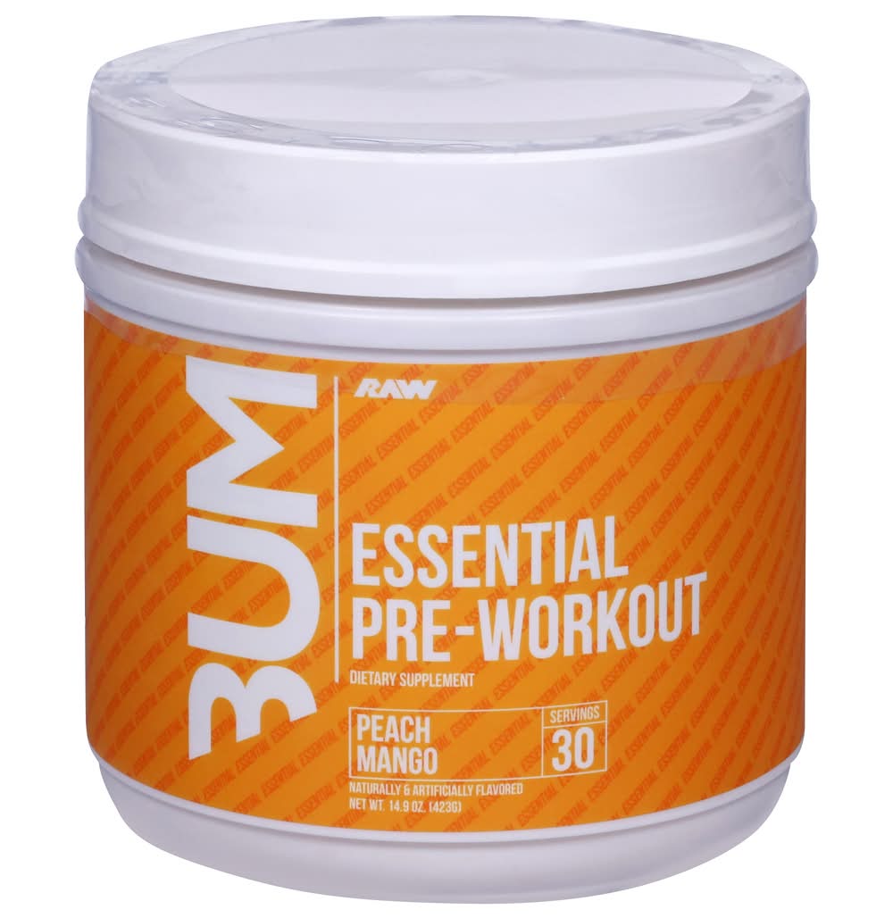 RAW Nutrition Essential Pre Workout Powder, Peach-Mango (14.9 oz)