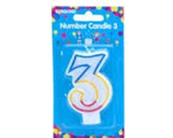 Korbond Birthday Candle Number 3