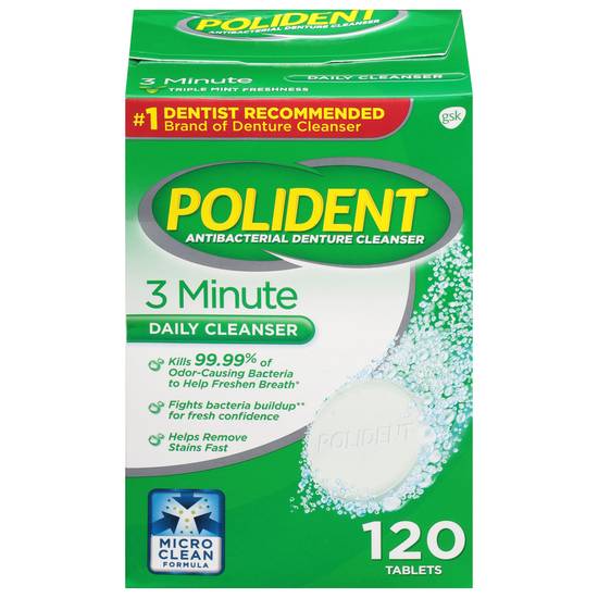 Polident 3 Minute Daily Denture Cleanser Tablets (120 tablets)