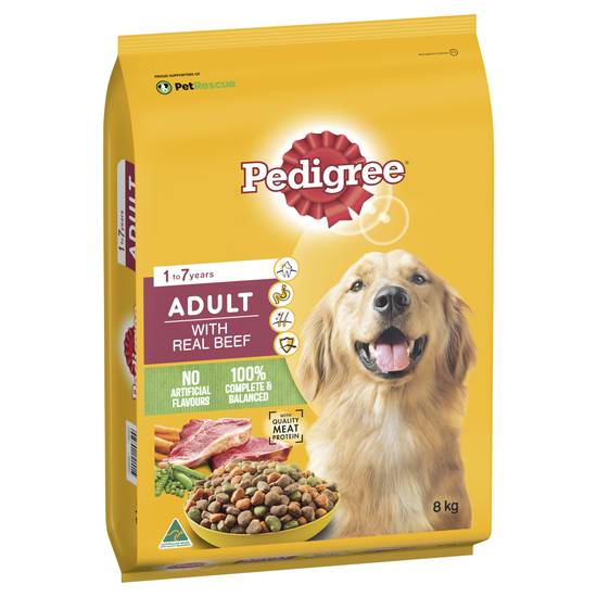 Pedigree Adult Dry Dog Food With Real Beef 8kg