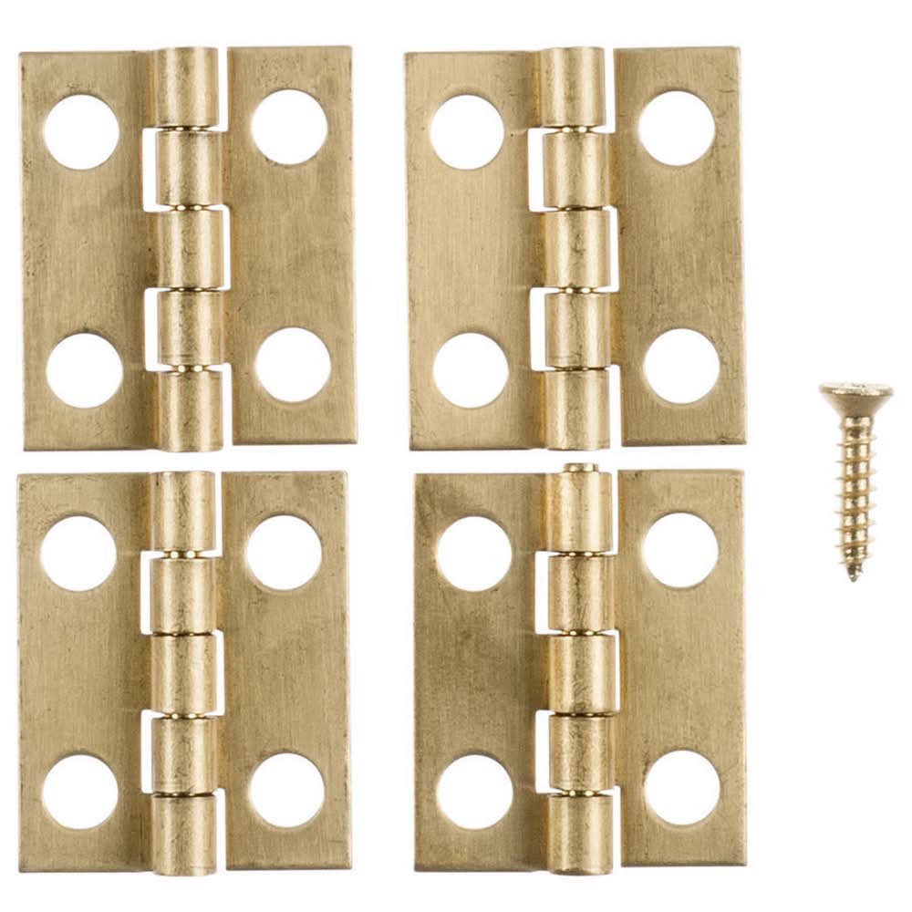 ACE 5/8 In. W X 3/4 In. L Polished Brass Brass Narrow Hinge 4 Pk
