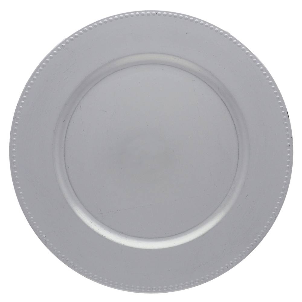 Silver Charger Plate With Border