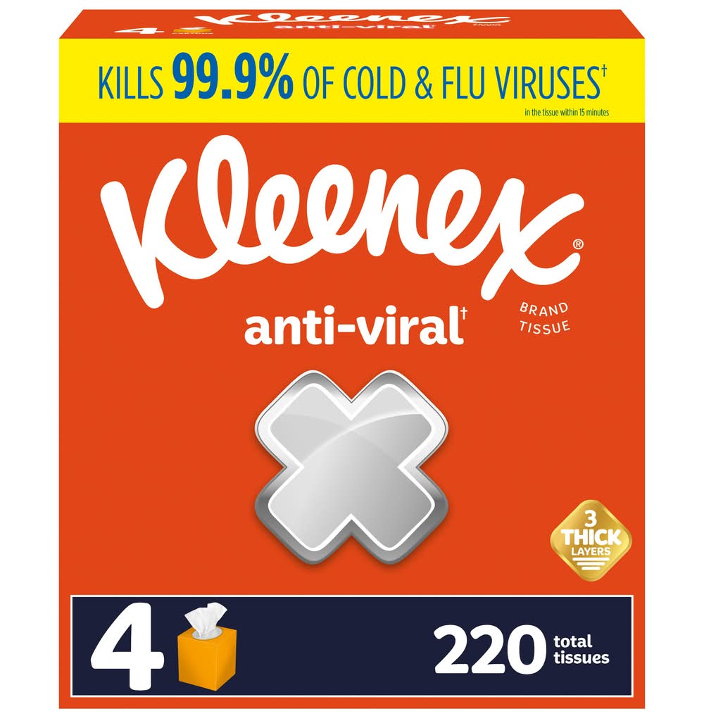 Kleenex Anti Viral Tissues, 8.2x8.2 in (220 ct)