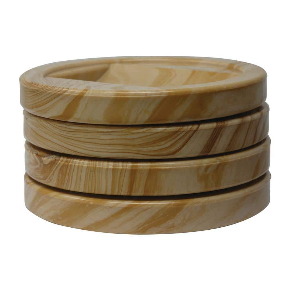 Everbilt 2-1/4 In. Wood Grain Non-Slip Furniture Cups For Bed Frame Casters (4-Pack)