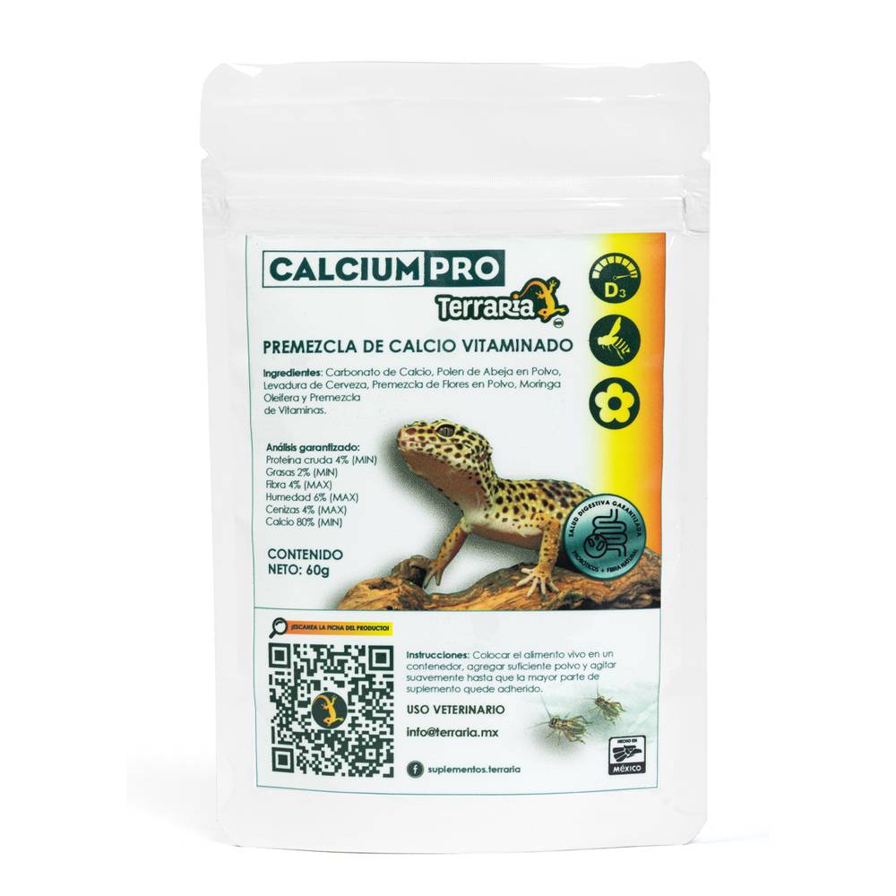 Terraria suplemento vitaminado para gecko calcium pro (doypack 60 g)