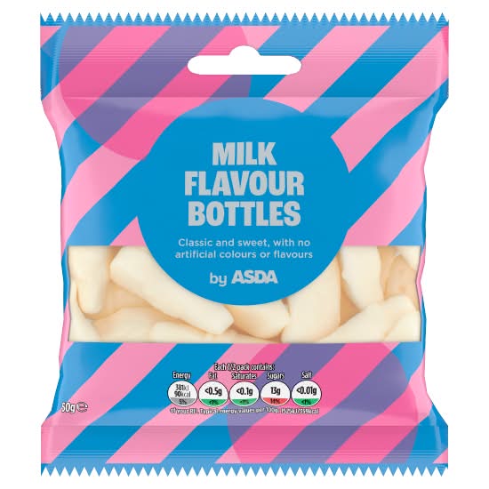 ASDA Milk, Bottles Candy (50g)