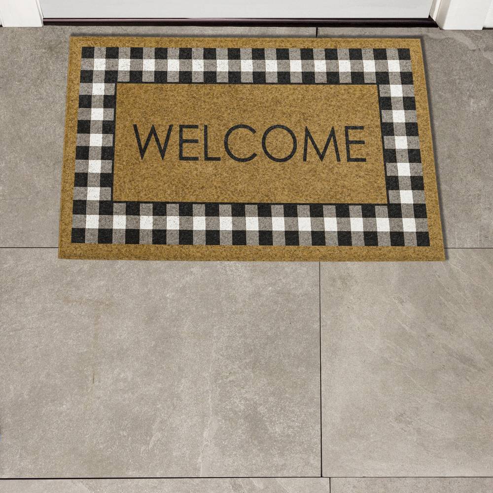 Style Selections 1-1/2-ft x 2-1/2-ft Multi Polyester Rectangular Outdoor Decorative Door Mat | B1056 19755 018030