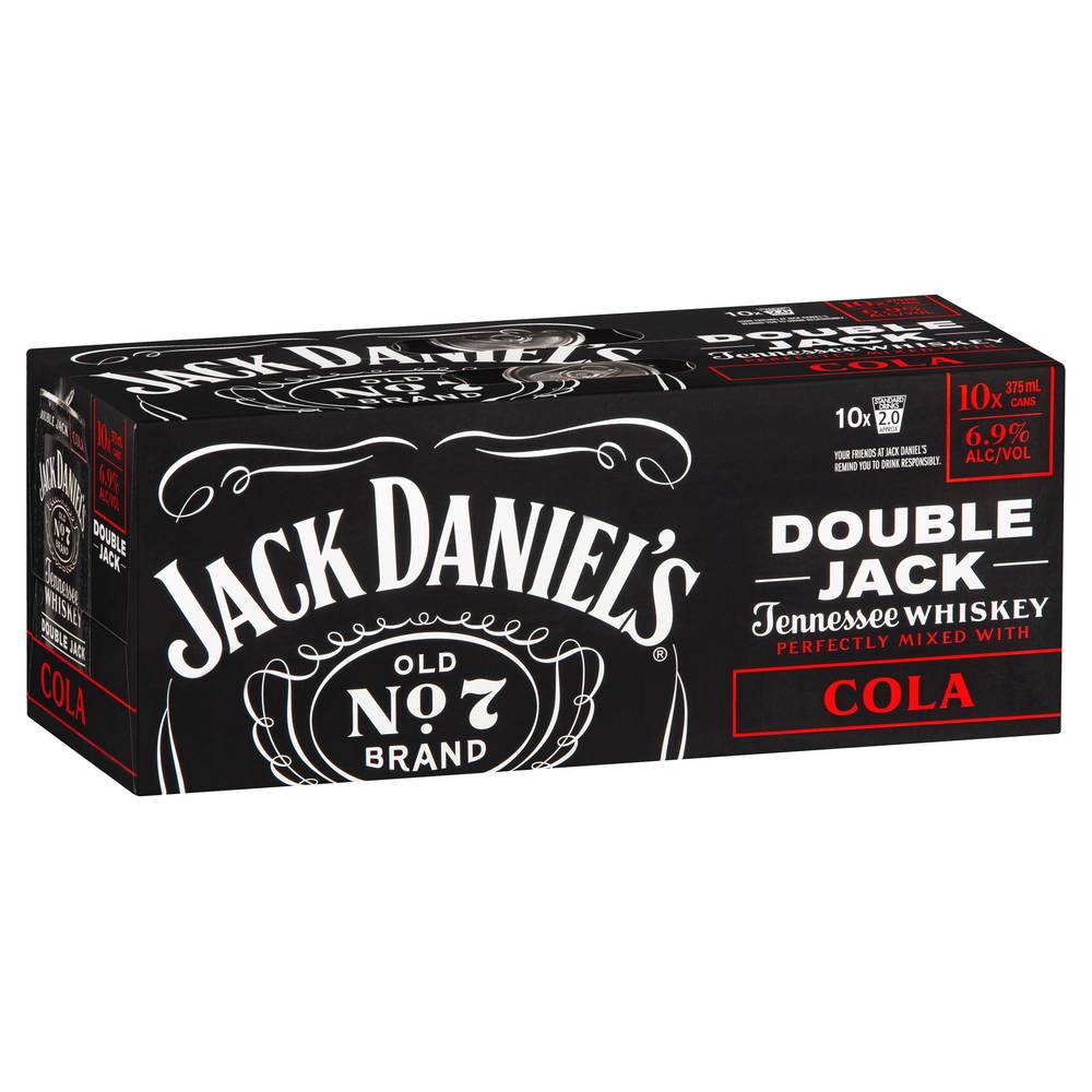 Jack Daniels Double Jack & Cola Can 375mL () X 10 Pack