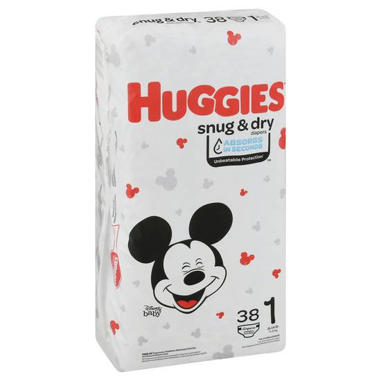 Huggies Snug & Dry Diapers Disney Baby #1 (38 ct)