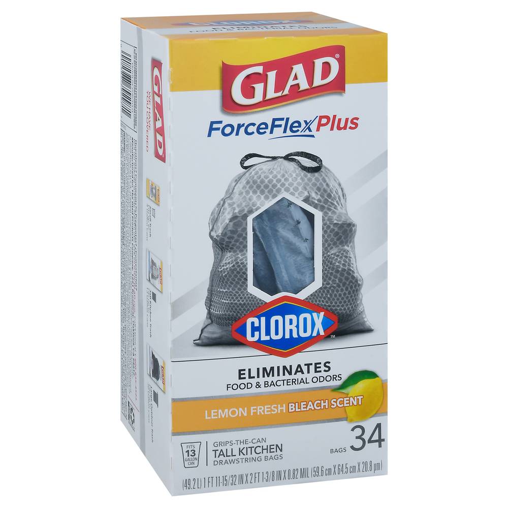 Glad Lemon Fresh Bleach Scent Tall Kitchen Bags