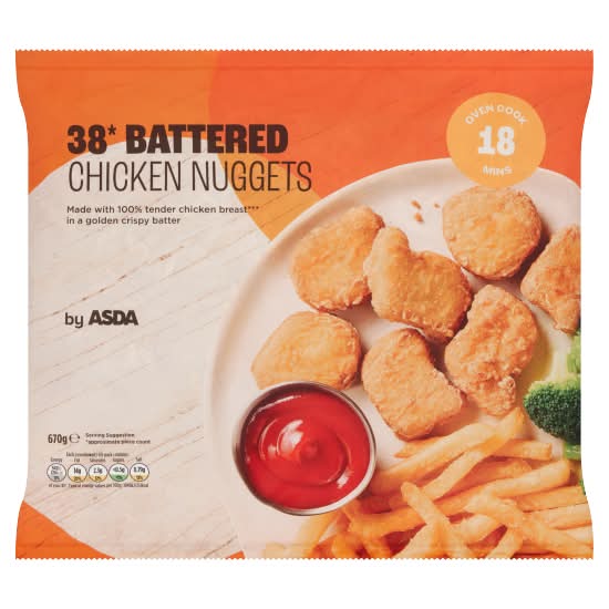 ASDA 38 Battered Chicken Nuggets (670g)
