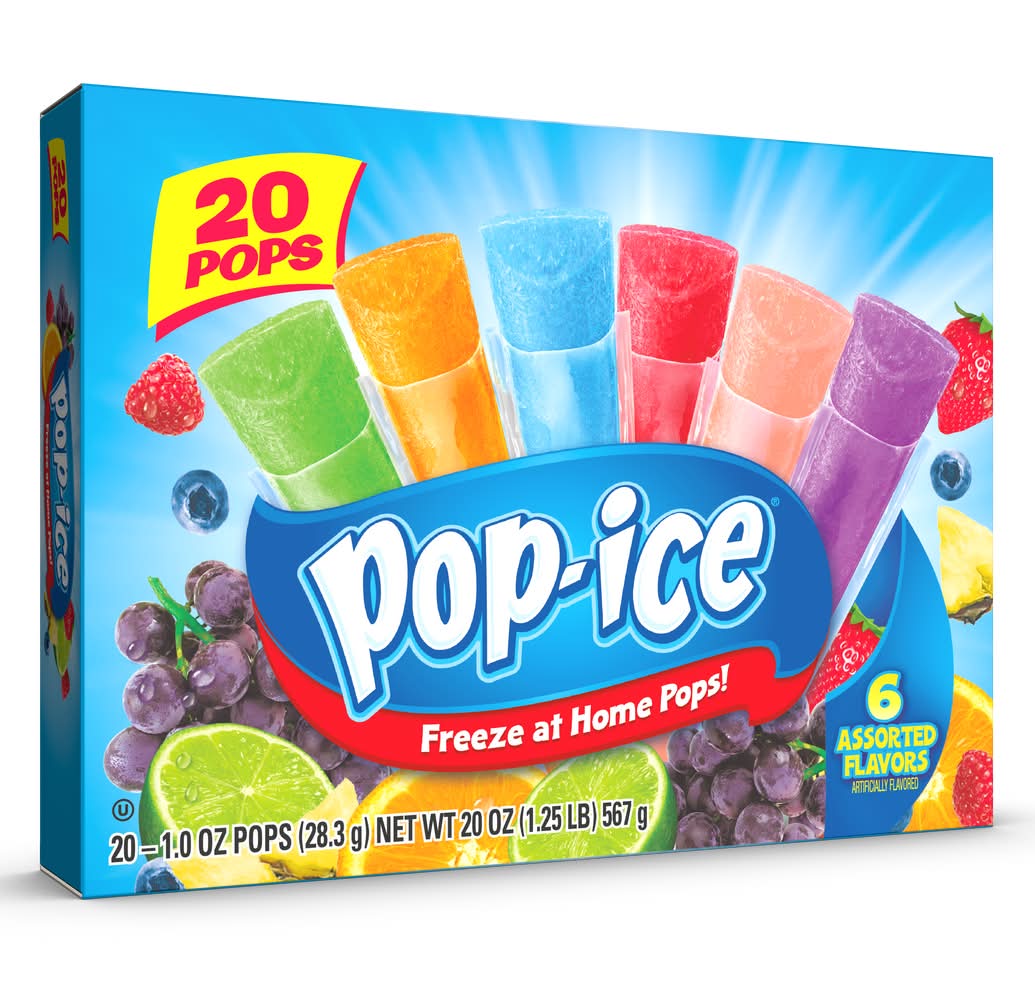 Pop-Ice Freeze At Home Bars, Assorted (20 x 1 oz)
