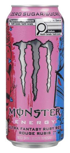Monster energy boisson énergisante zero sucre - zero sugar energy drink (473 ml) (rouge rubis)