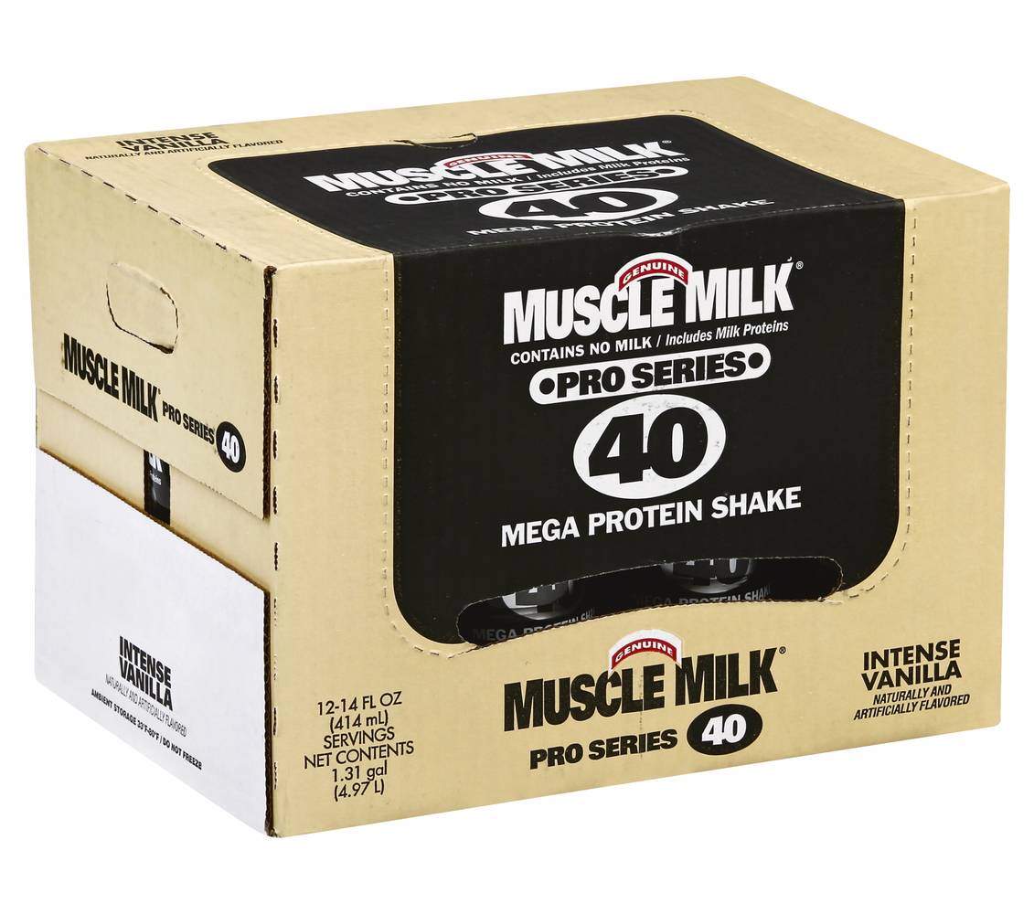 Muscle Milk Pro Series Mega Protein Shake, Intense Vanilla (14 fl oz, 40 ct)