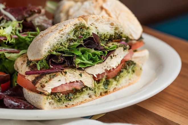 Grilled Cilantro Chicken with Pesto Sandwich - Full