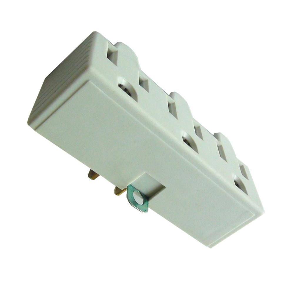 Project Source Adapter 15-Amp 2-wire To 3-wire Single To Triple White Basic Standard Adapter | 5506