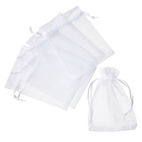 Celebrate It Occasions Organza Favor Bag, Small, White (12 ct)