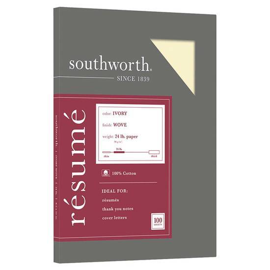 Southworth 100% Cotton Business Wove Ivory Color Papers (8.5 x 11 inches)