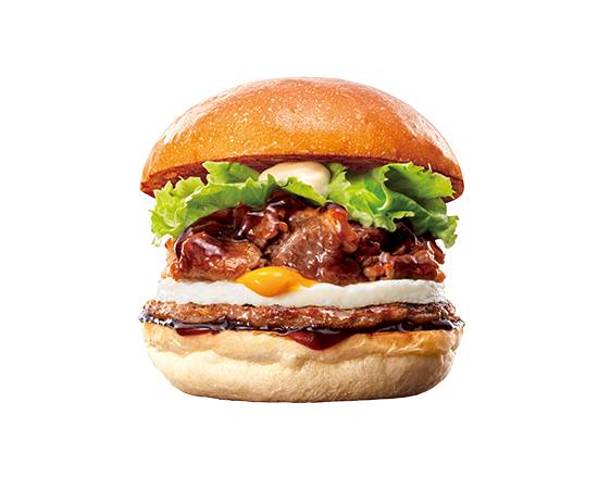 【単品】とろたま牛すき焼きバーガー Beef Sukiyaki Burger with Toro-Tama