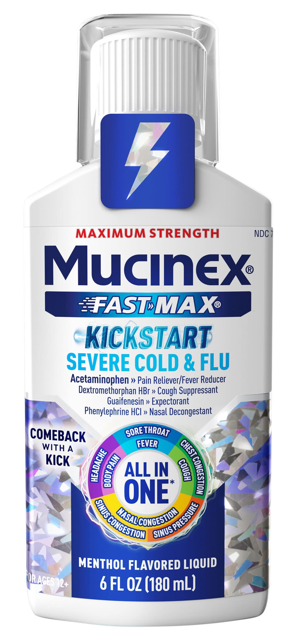 Mucinex All in One Fast-Max Liquid, Menthol (6 fl oz)