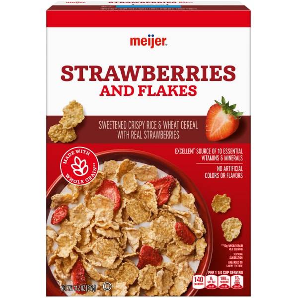 Meijer Rice & Wheat Flakes With Strawberries (11.2 oz)