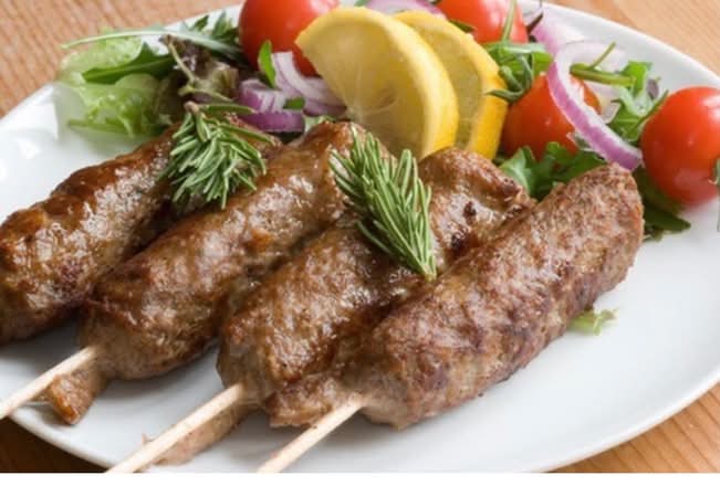 Grilled lamb Seekh Kebabs