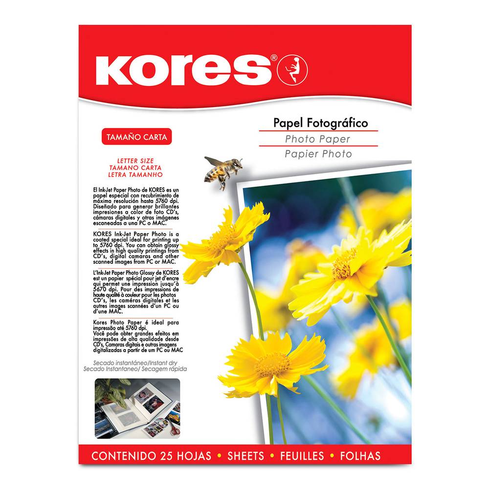 Kores papel fotográfico (25 un) (carta)