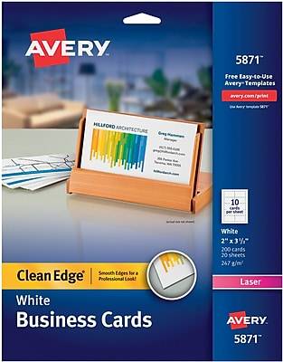 Avery Clean Edge Printable Business Cards With Sure Feed Technology