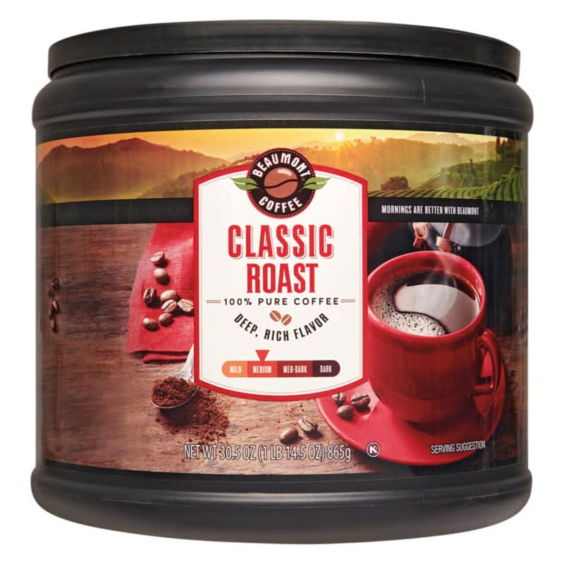 Beaumont 100% Classic Medium Roast Ground Coffee (30.5 oz)