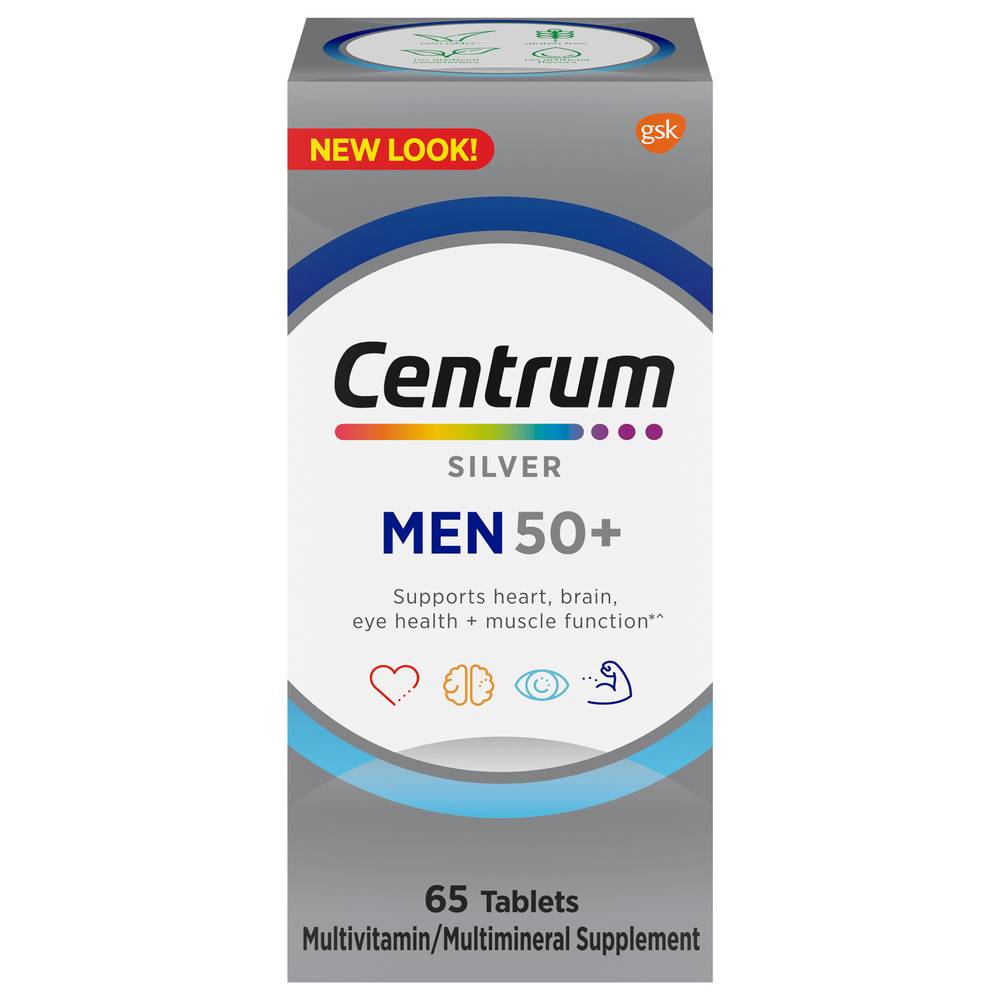 Centrum Men 50+ Silver Multivitamin & Multimineral Tablets (65 ct)