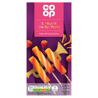 Co Op Fruity Swirly Pops 5 x 70ml (350ml)