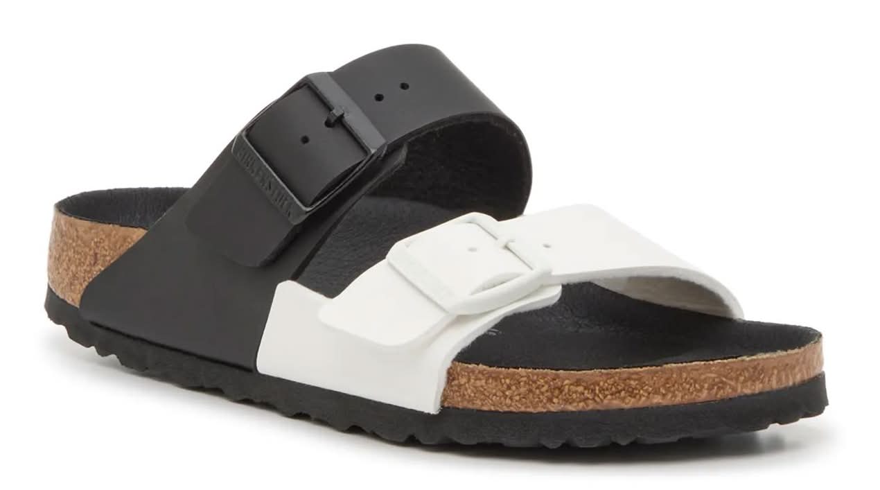 Birkenstock Arizona Split Sandal - Women's (Black/White Medium - EU 38 / US Women's 7-7.5 / Men's 5-5.5)