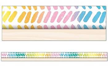 Carson-Dellosa Happily Ever Elementary Creatively Inspired Watercolor Chevron Straight Bulletin Board Borders (108504)