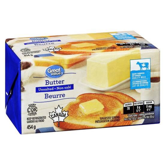 Great Value Unsalted Butter (454 g)