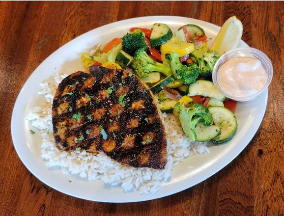 Blackened Swordfish Plate