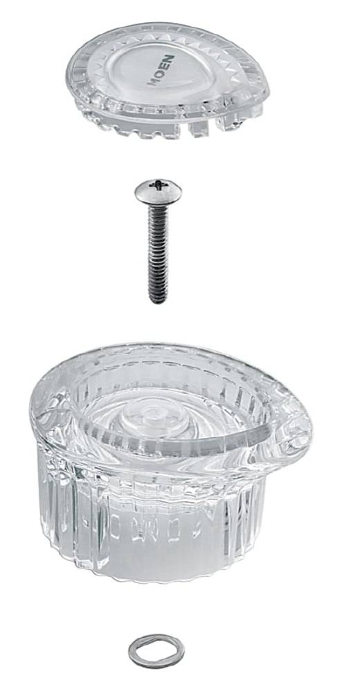 Moen Posi Temp Knob Handle Insert Kit, White - Chrome