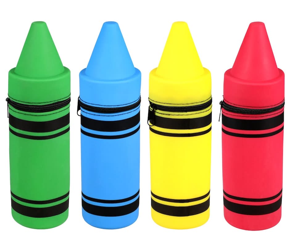 Jot Crayon Shaped Pencil Pouch, Assorted Colors, 1-ct.