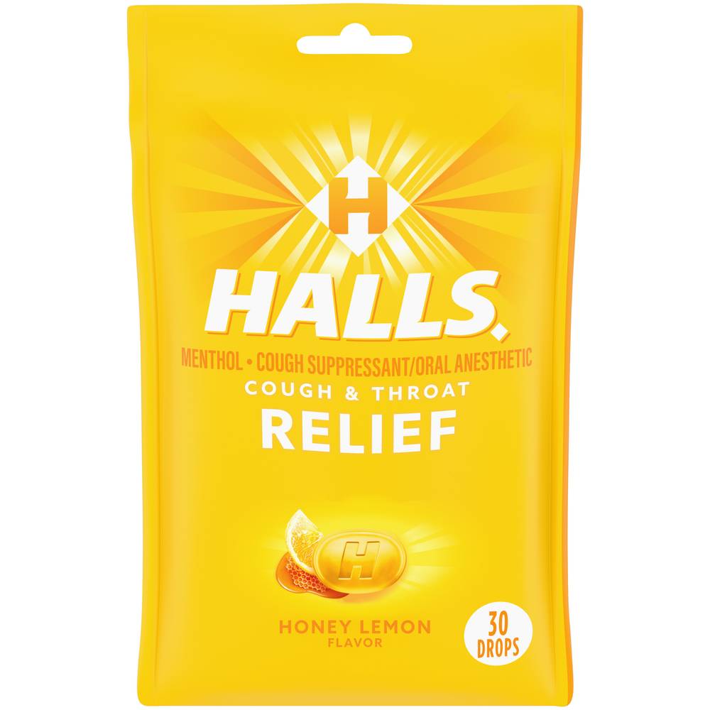 Halls Relief Menthol Cough Suppressant, Honey Lemon