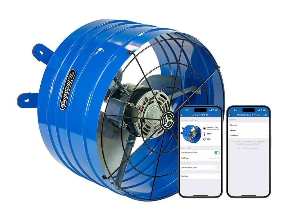 Quietcool 1945 Cfm Smart App Controlled 2-Speed Gable Mount Electric Attic Fan